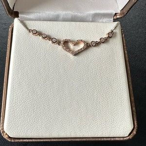 Lesa Michele Gold Plated CZ Heart Necklace NWT